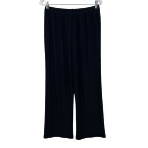 R&M Collection Womens Pants Wide Leg Pull On Elastic Waist Slinky Black‎ Size S